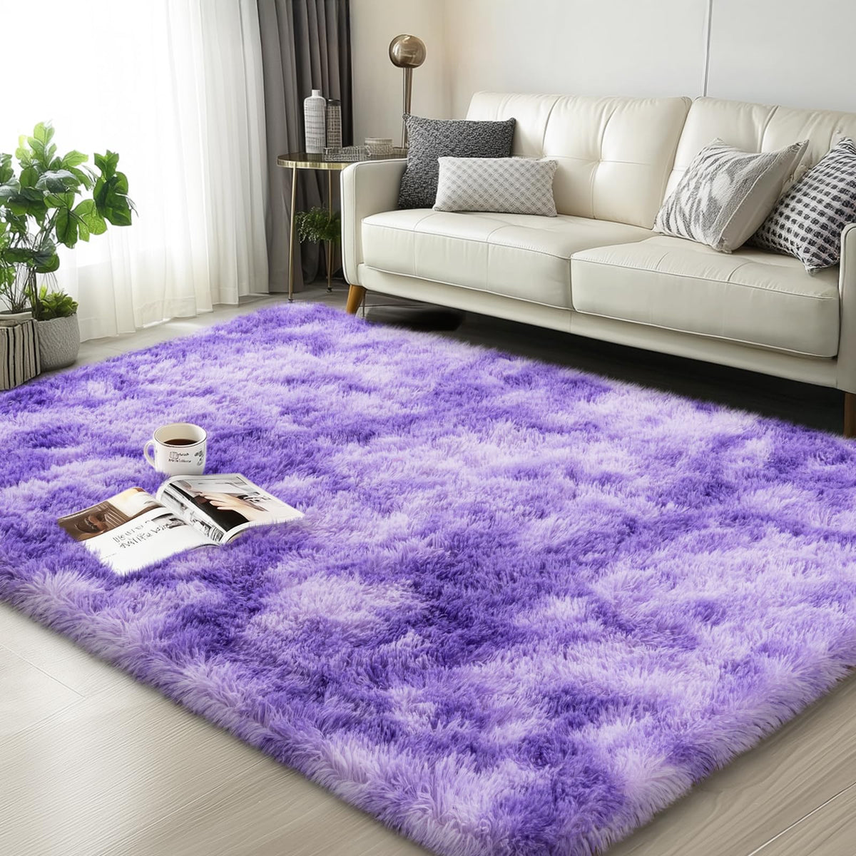 Mugorn Small Soft Shag Rugs for Bedroom, 4x6 Fluffy Area Rugs for Living Room