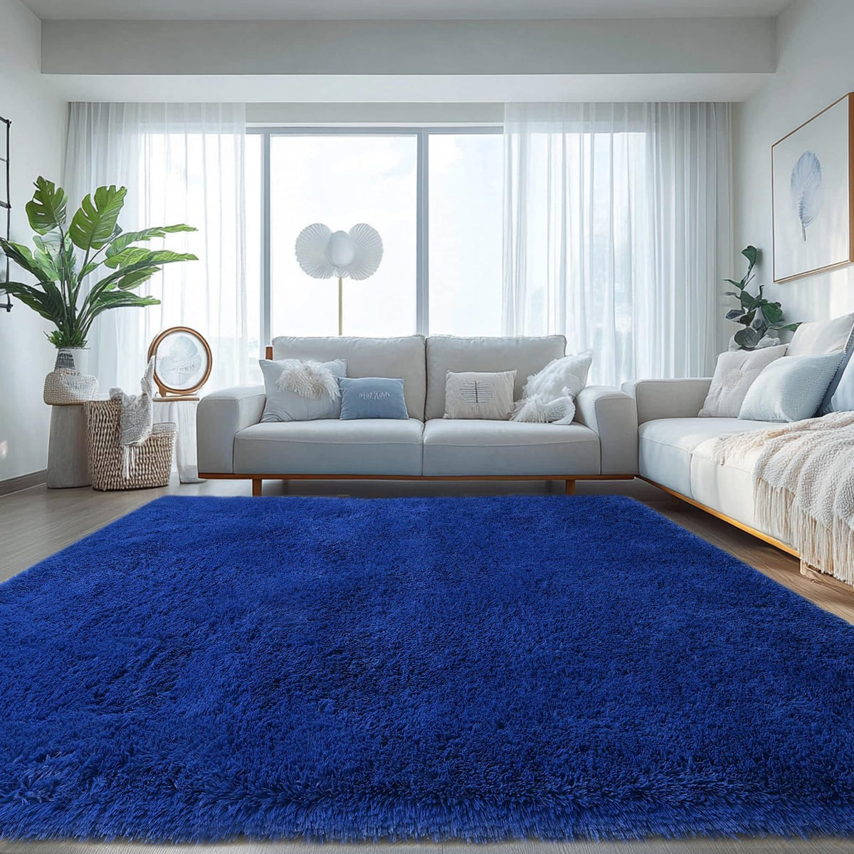 Grey Shag Rug for Living Room 6x9 - Soft Fluffy Plush Area Carpet