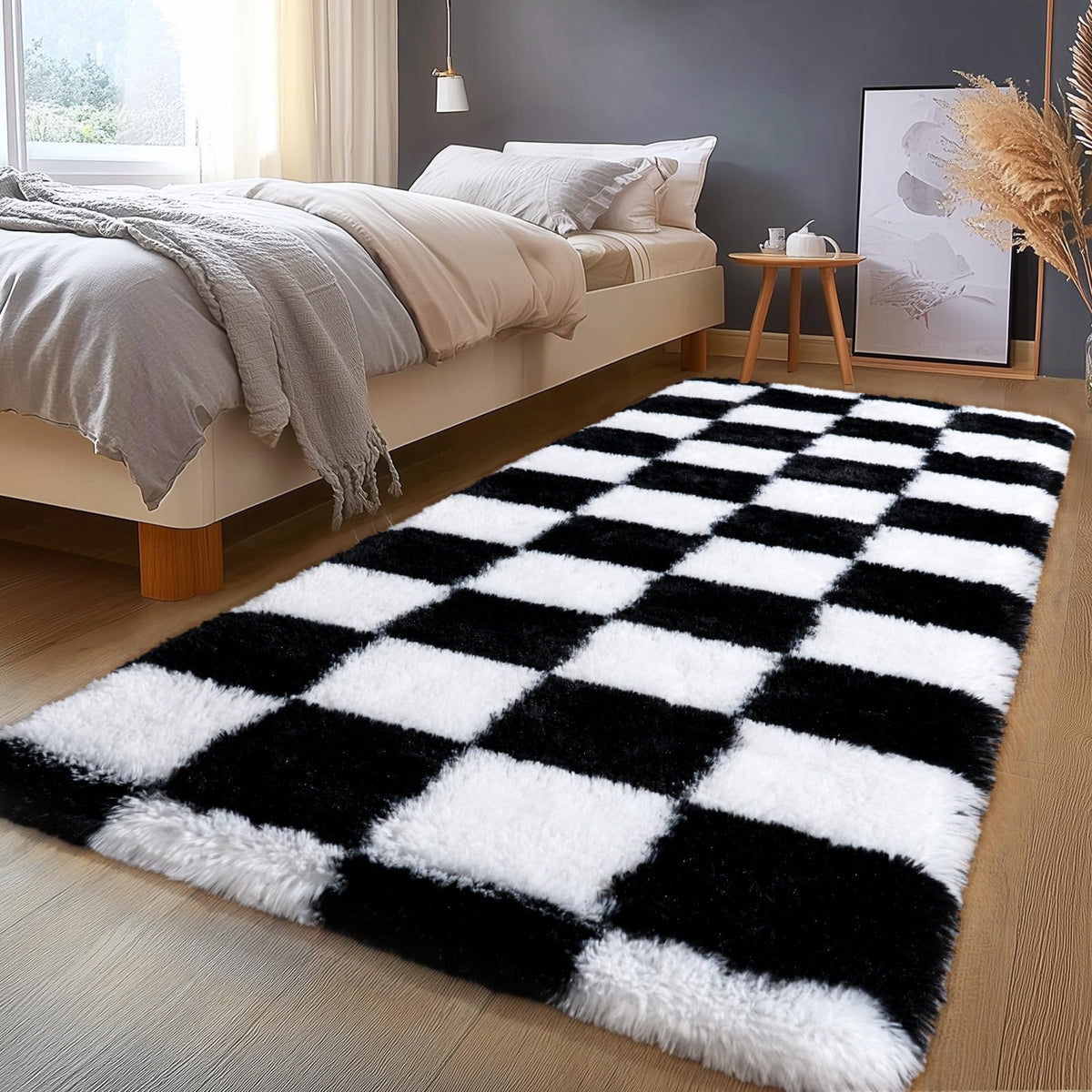 Large Living Room Area Rug 9x12Ft Shaggy Carpet Fuzzy Carpet Tie Dye Camel