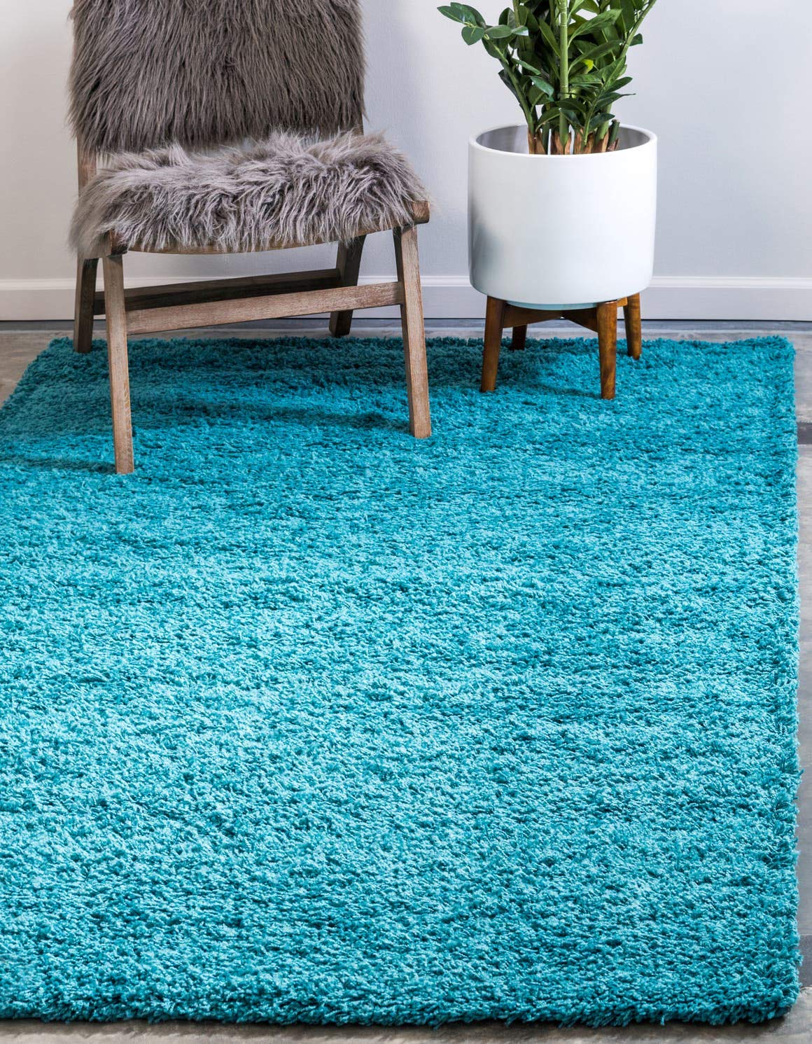Unique Loom Solid Shag Collection Area Rug (8' x 10' Rectangle, Sandy Brown)