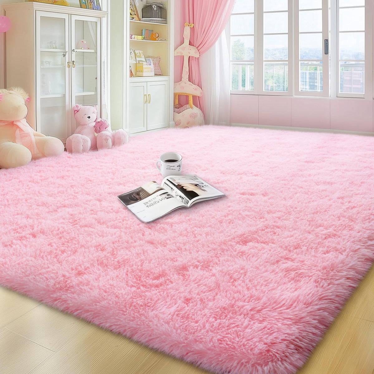 qulint Large Area Rug for Living Room 10x14, Fluffy Tan Rug for Bedroom