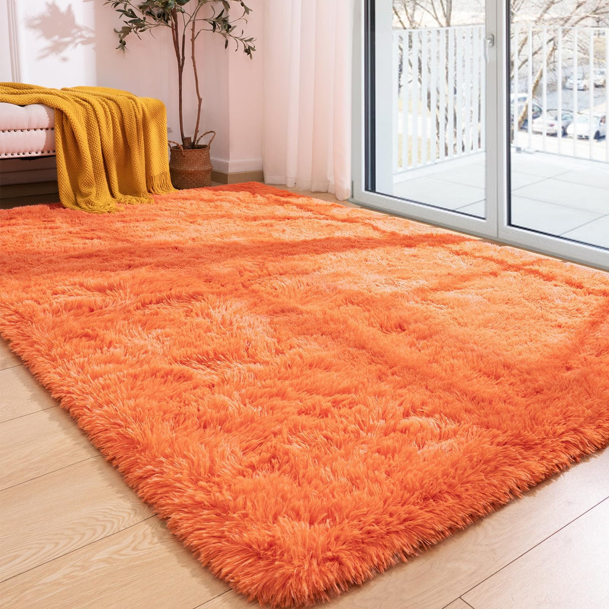 Softlife Dark Purple Area Rug for Bedroom, Fluffy Shag Plush 3x5 Rugs for Living Room Girls, Shaggy Throw Soft Fuzzy Small Kids Carpet for Dorm Bedside Ultra Cozy Non-Slip Indoor Decor