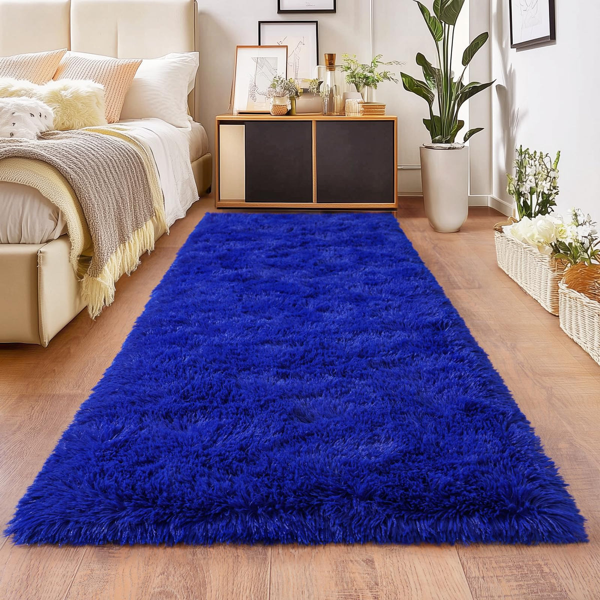 8x10Ft Soft Shaggy for Living Room, High Pile Fluffy Rugs Blush Area Rug