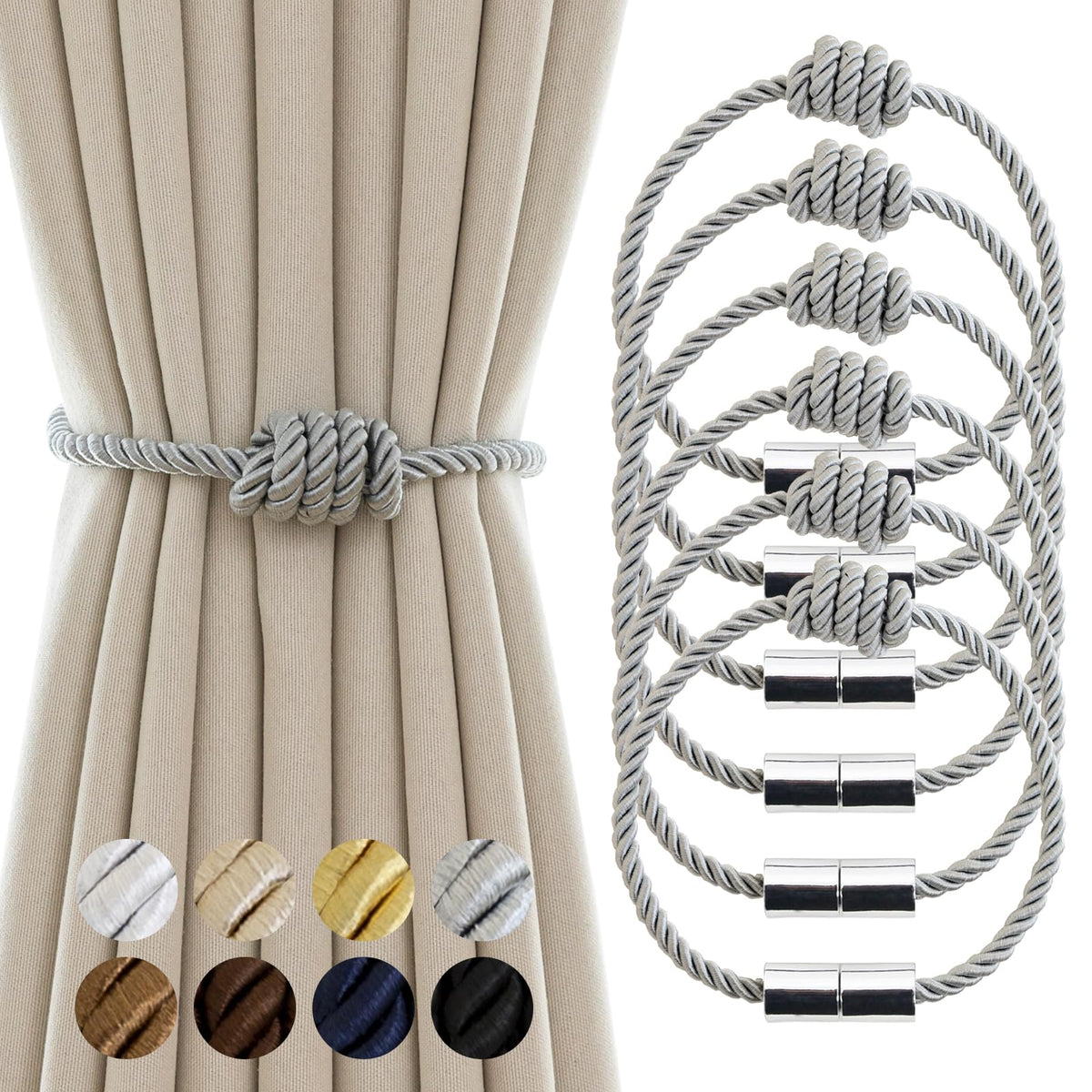 Curtain Tiebacks Magnetic Decorative Rope Tie Backs Holdbacks Contoeey