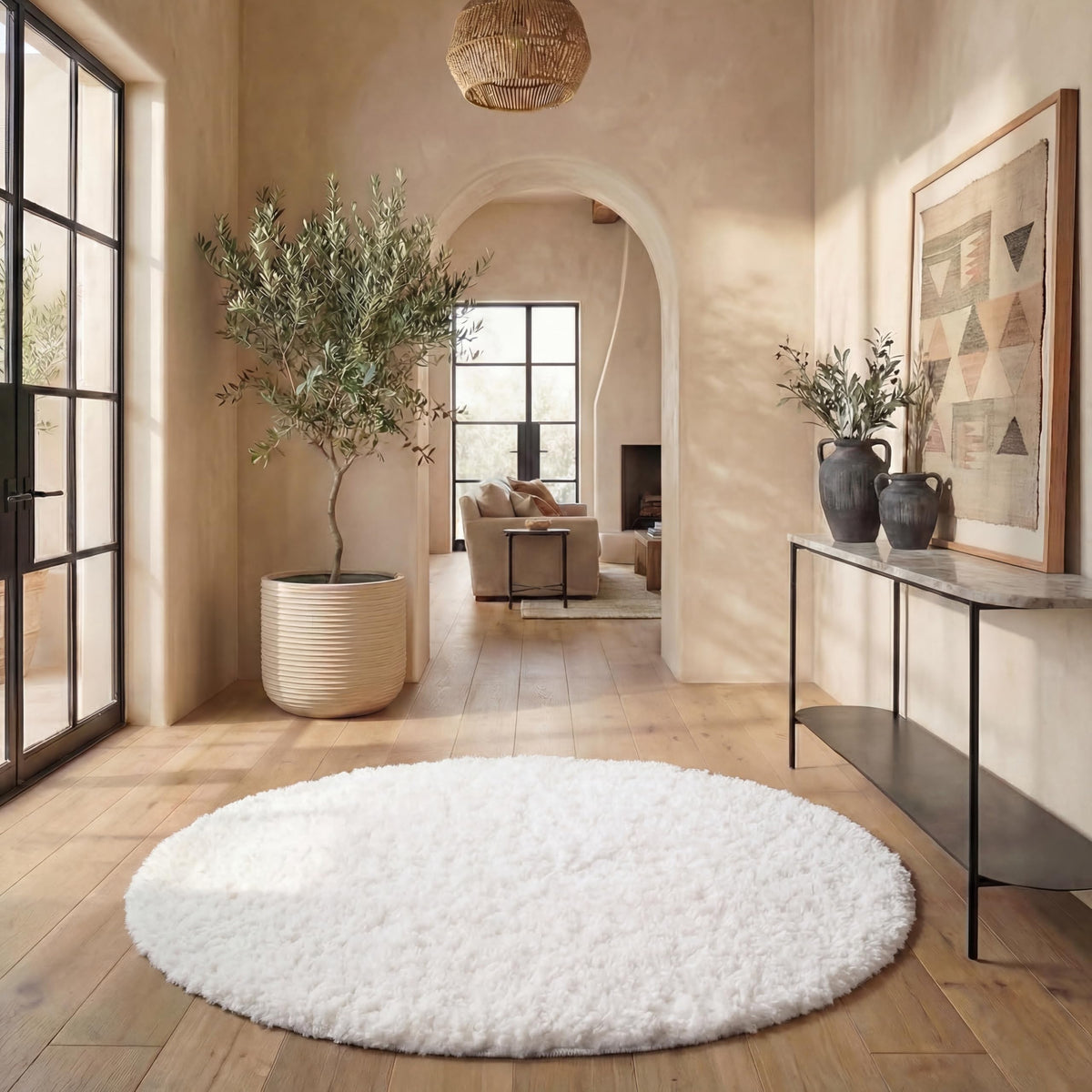 SAFAVIEH August Shag Rug 8'x10', Soft Plush Modern Ivory AUG900C
