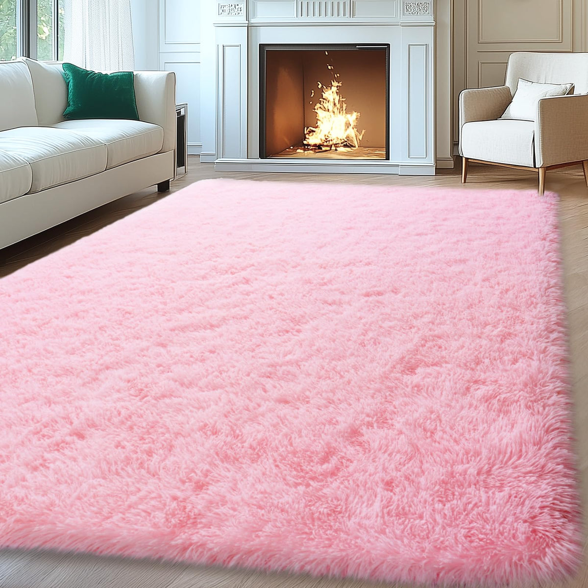 Mugorn 8x10 Area Rugs for Living Room, Large Fluffy Cream White Rugs