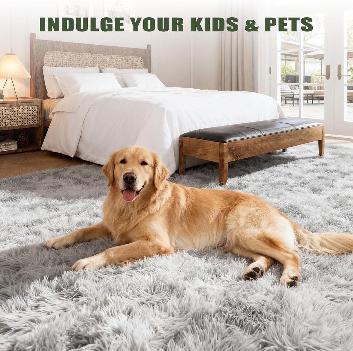 9x12 Large Shaggy Non-Slip Tie-Dyed Area Rugs for Living Room Grey