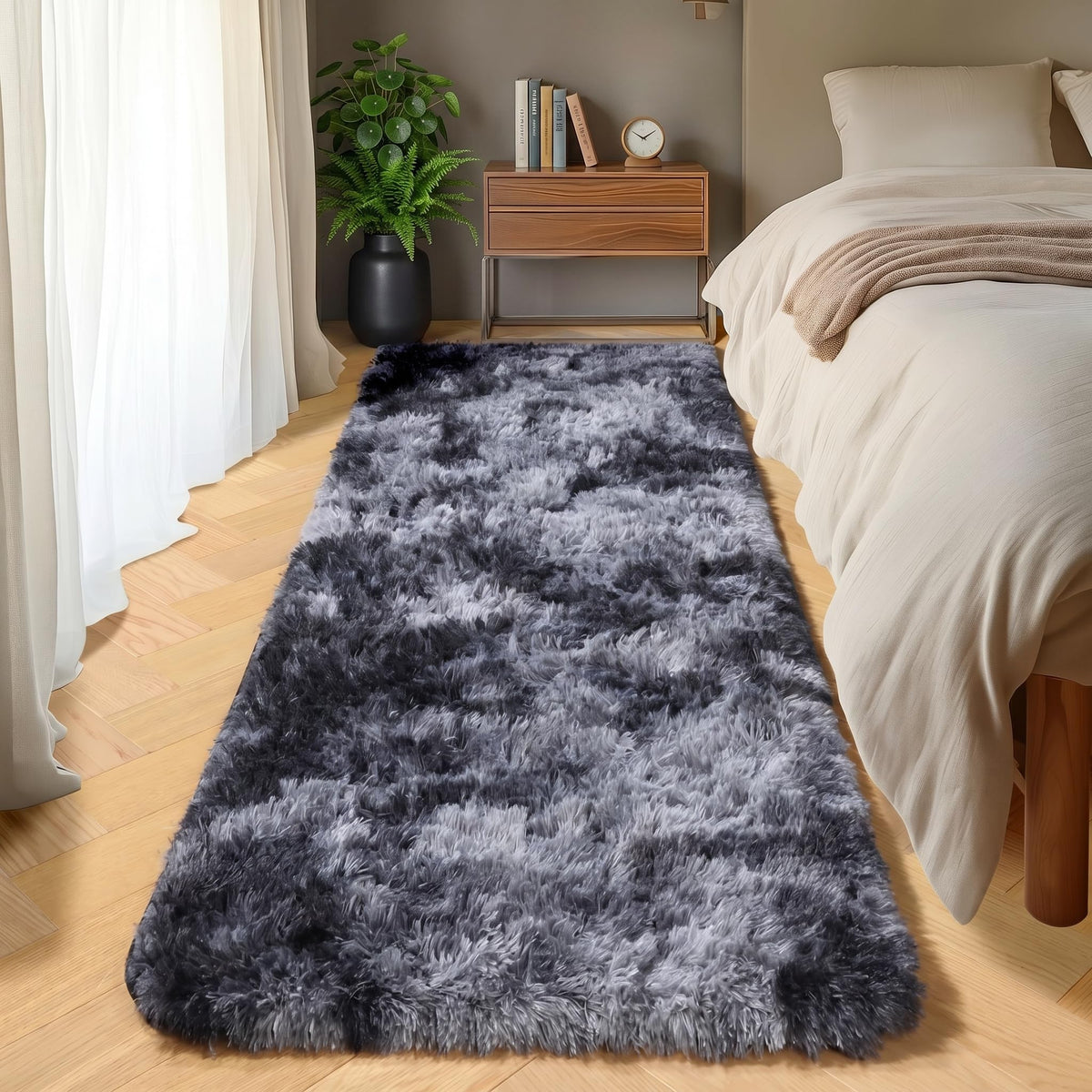Light Pink Fluffy Round Rug Circle Area Rugs 4ft for Girls Kids Bedroom