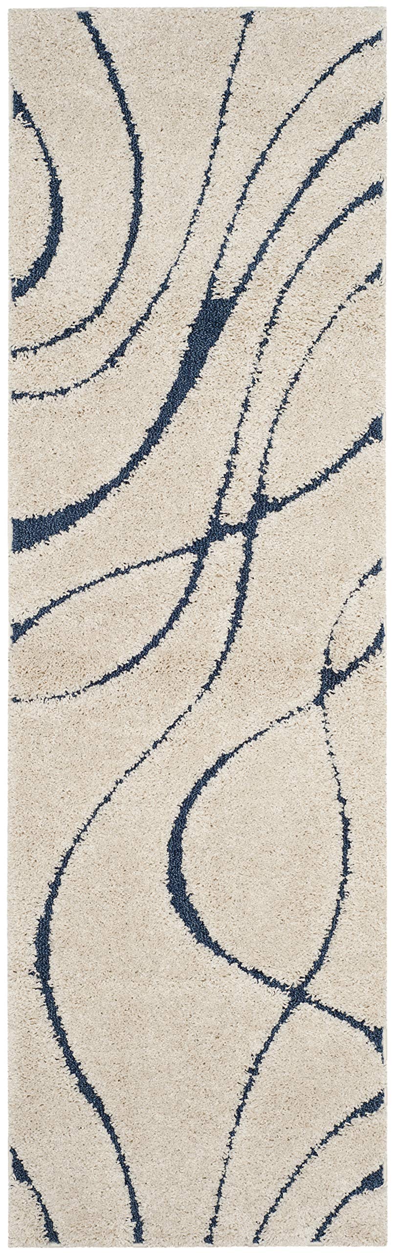 SAFAVIEH Florida Shag Rug 6'x9', Soft Plush Modern Cream & Beige SG471-1113