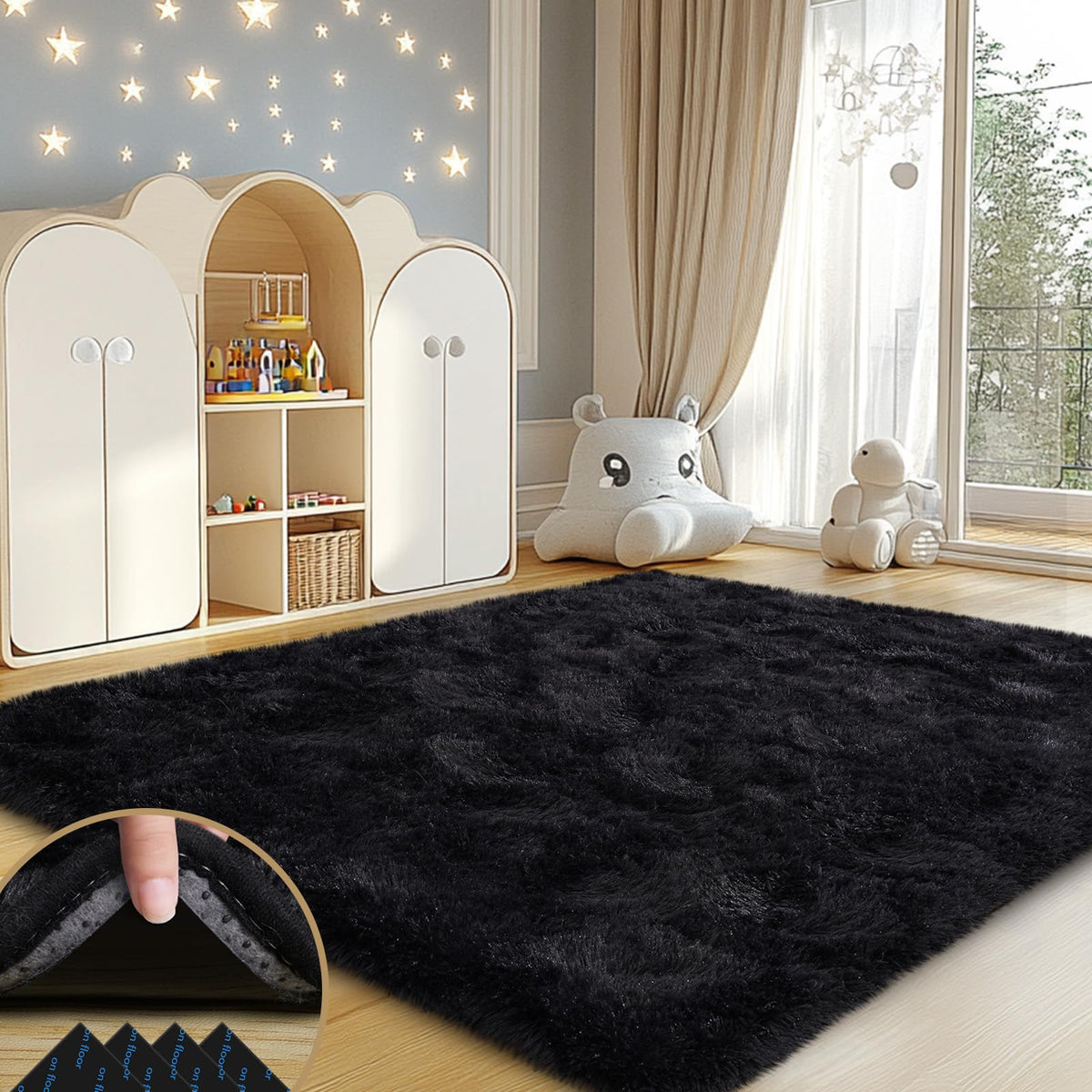 Mugorn Small Soft Shag Rugs for Bedroom, 4x6 Fluffy Area Rugs for Living Room