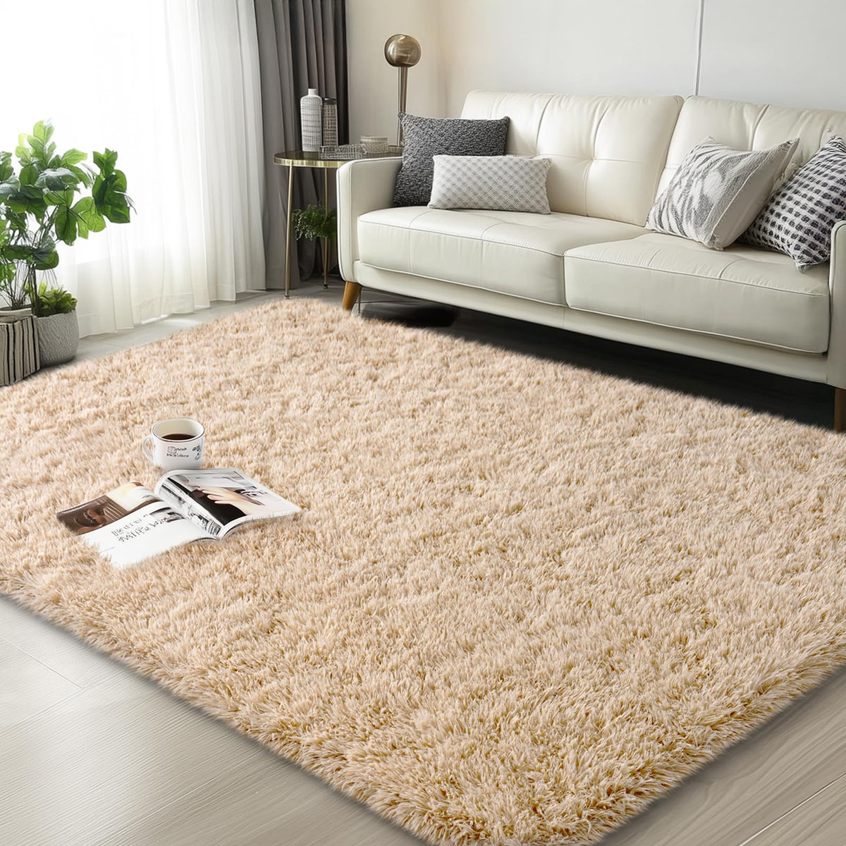Mugorn Small Soft Shag Rugs for Bedroom, 4x6 Fluffy Area Rugs for Living Room