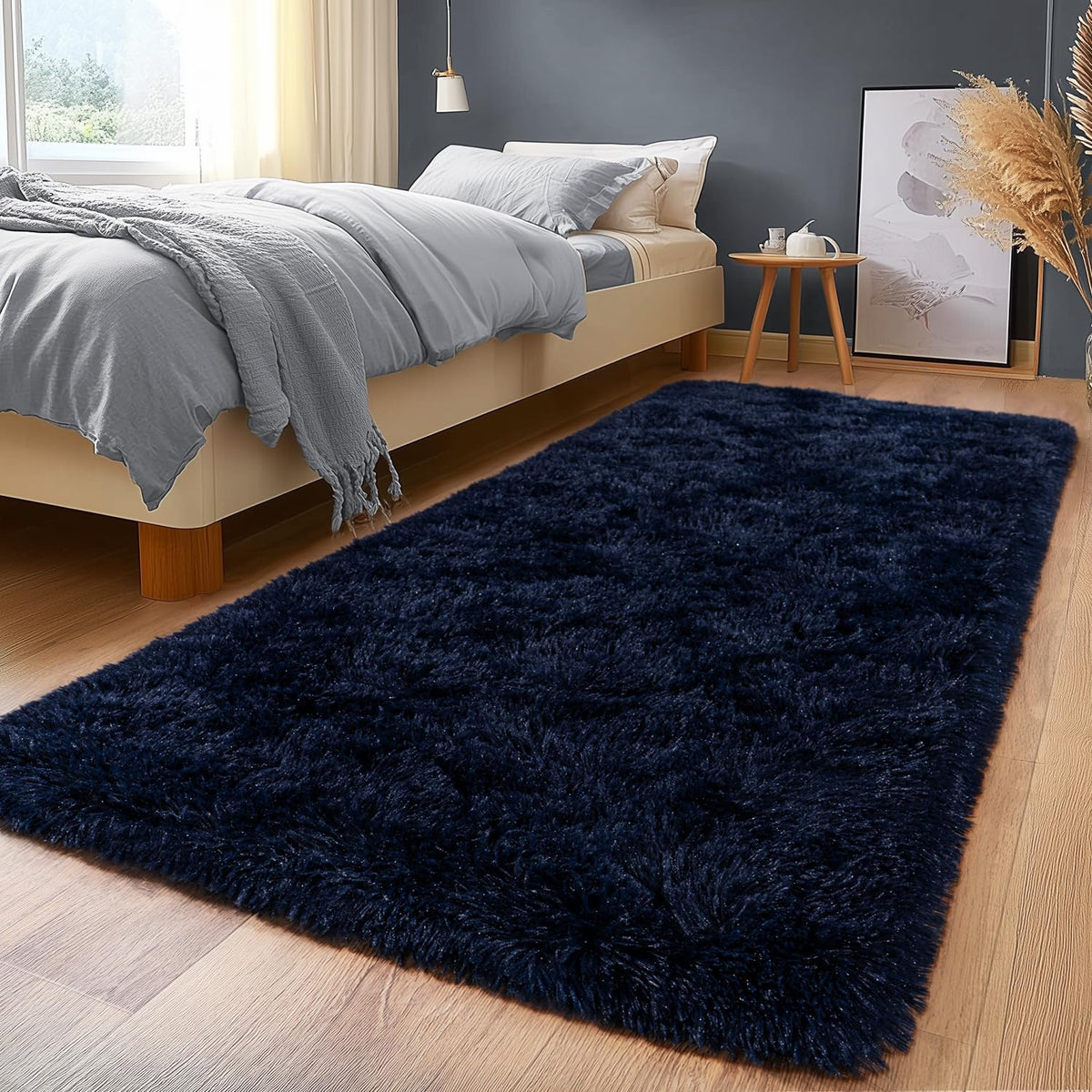 8x10Ft Soft Shaggy for Living Room, High Pile Fluffy Rugs Blush Area Rug