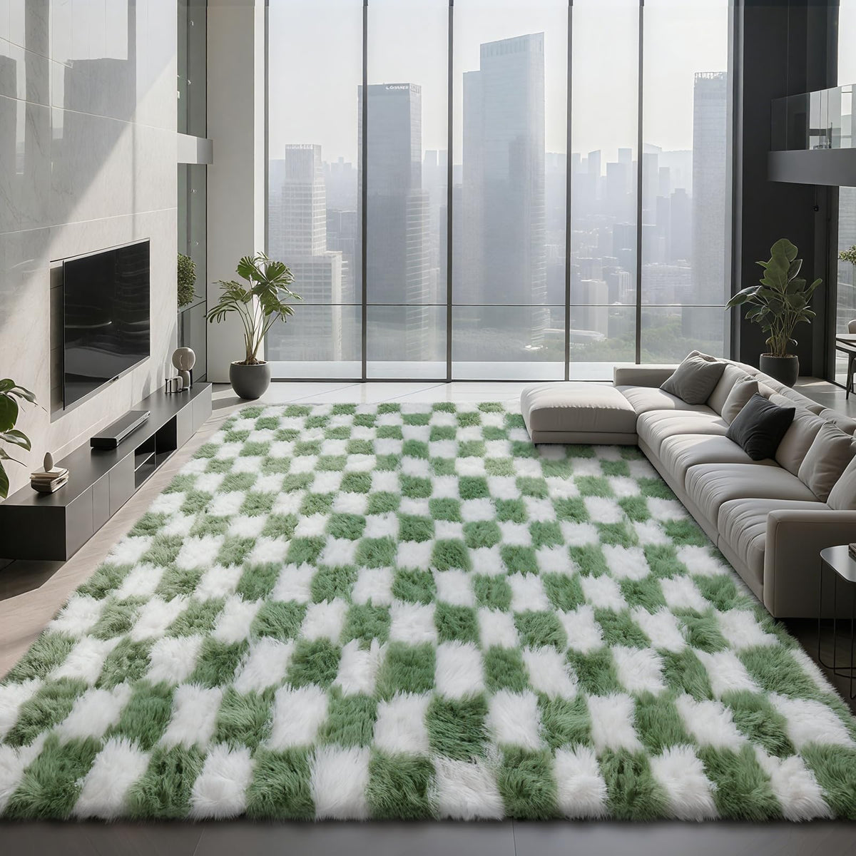 Shag Area Rugs for Bedroom Living Room,8X10 Ultra Soft Fluffy Area Rugs for Dorm,Indoor Carpet Plush Rugs for Living Room Home Decor,Tie-Dye Grey