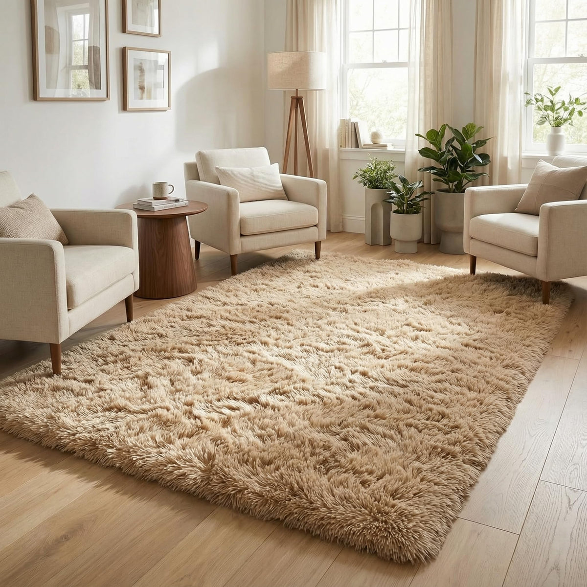 Merelax Soft Modern Indoor Large Shaggy Rug for Livingroom Bedroom Dorm Kids Room Home Decor, Non-Slip Plush Fluffy Furry Fur Area Rugs Comfy Nursery Accent Floor Carpet 9x12 Feet, Black