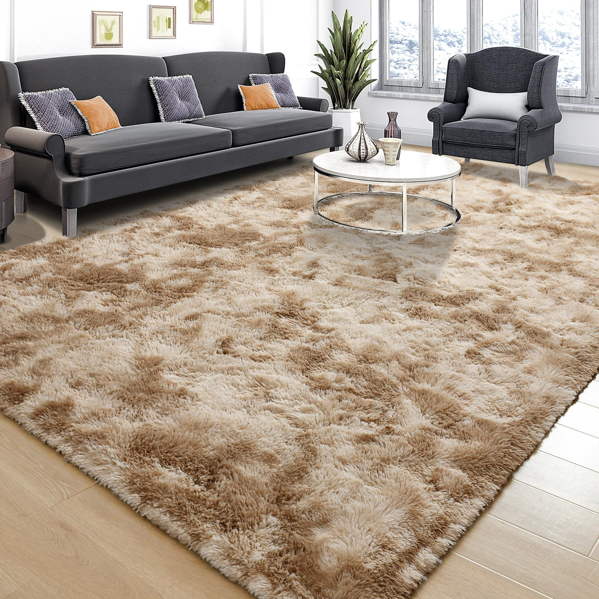 Tepook Fluffy Large Rugs for Living Room, 8x10 Area Rugs for Bedroom