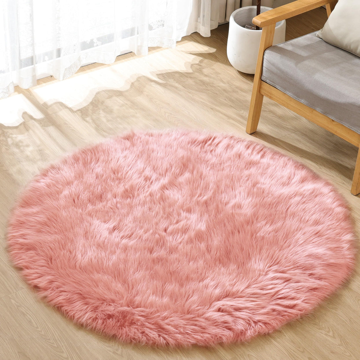 ORINOVA Beige Shag Faux Sheepskin Washable 4X6 Fur Rug for Living Room Bedroom Fluffy Furry Area Rug Rectangle Nursery Decor Rug