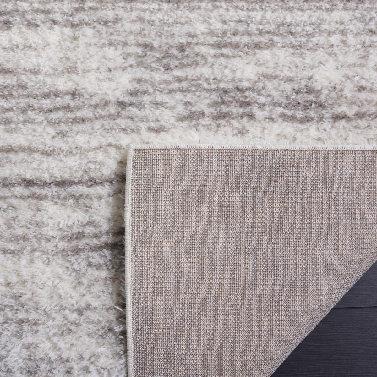SAFAVIEH Tahoe Shag Rug 9x12, Plush Large Ivory & Grey THO653A