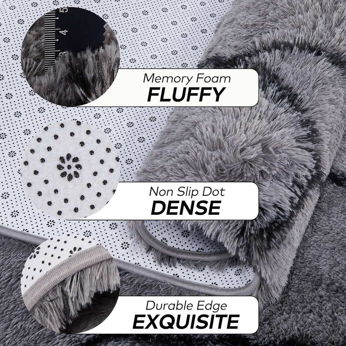 8x10 FT Soft Rug for Living Room, Geometric Shag Soft Area Rug, Classic Rug Anti-Skid High Pile Fluffy Carpet for Kids Room Nursery, Dorm Home Decor