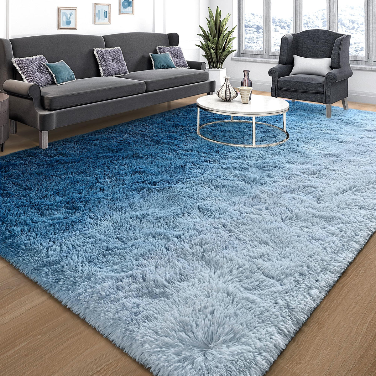 Tepook Fluffy Large Rugs for Living Room, 8x10 Area Rugs for Bedroom