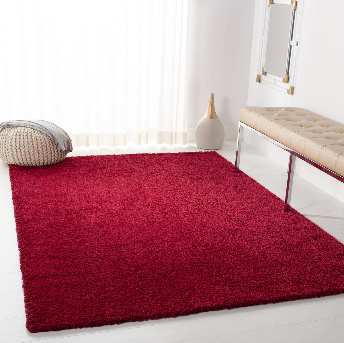SAFAVIEH August Shag Rug 8'x10', Soft Plush Modern Ivory AUG900C