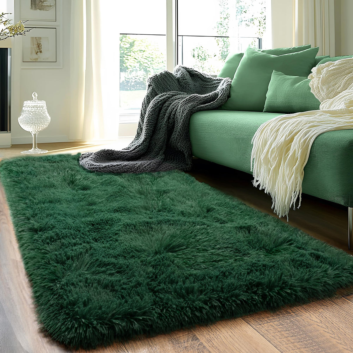 8x10 Area Rugs for Living Room, Ultra Soft Large Shag Black Bedroom Rug Upgrade Non-Slip Plush Modern Fluffy Carpet for Kids Boys Girls Room Home Decor Aesthetic