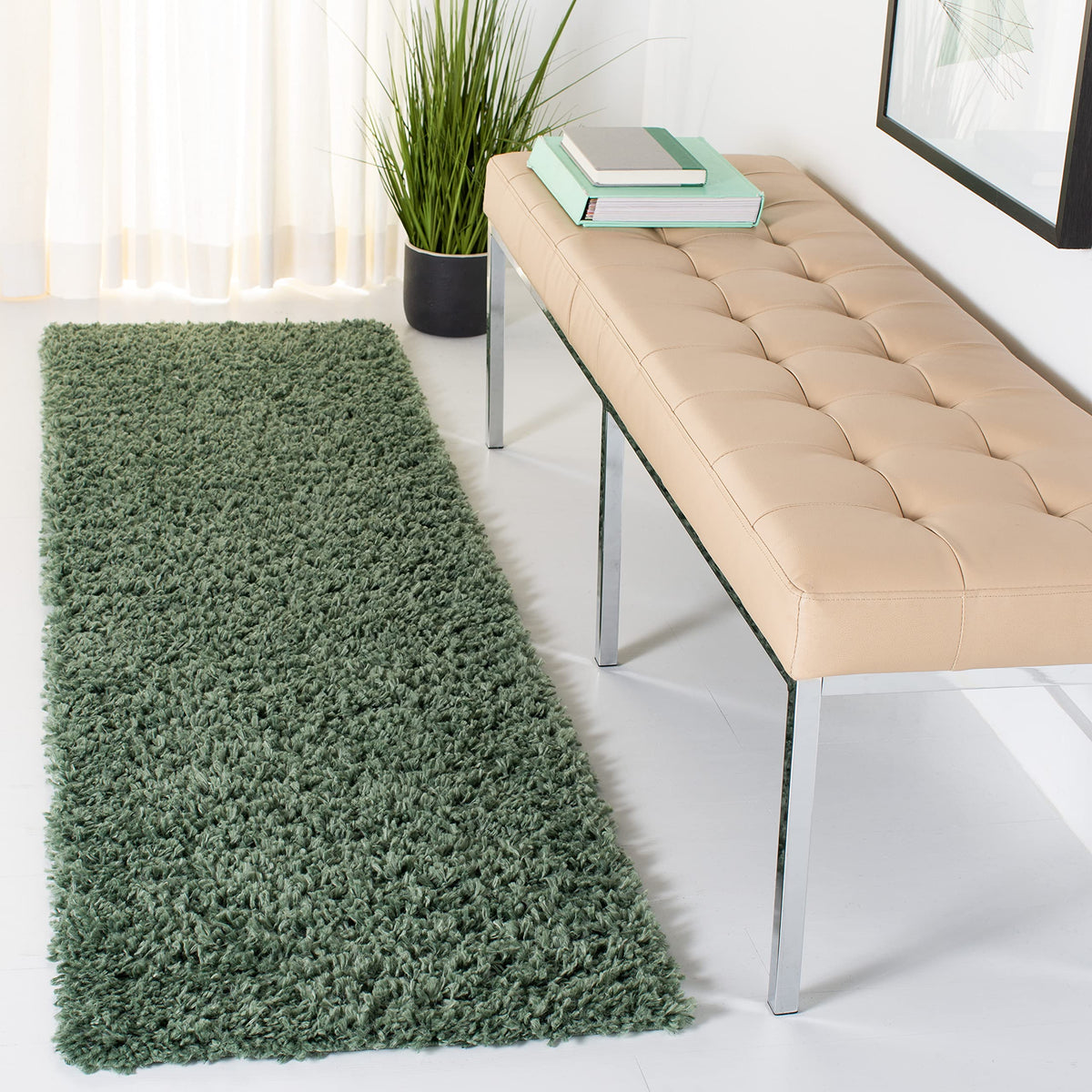 SAFAVIEH August Shag Rug 5'3"x7'6", Soft Plush Modern Ivory AUG200C