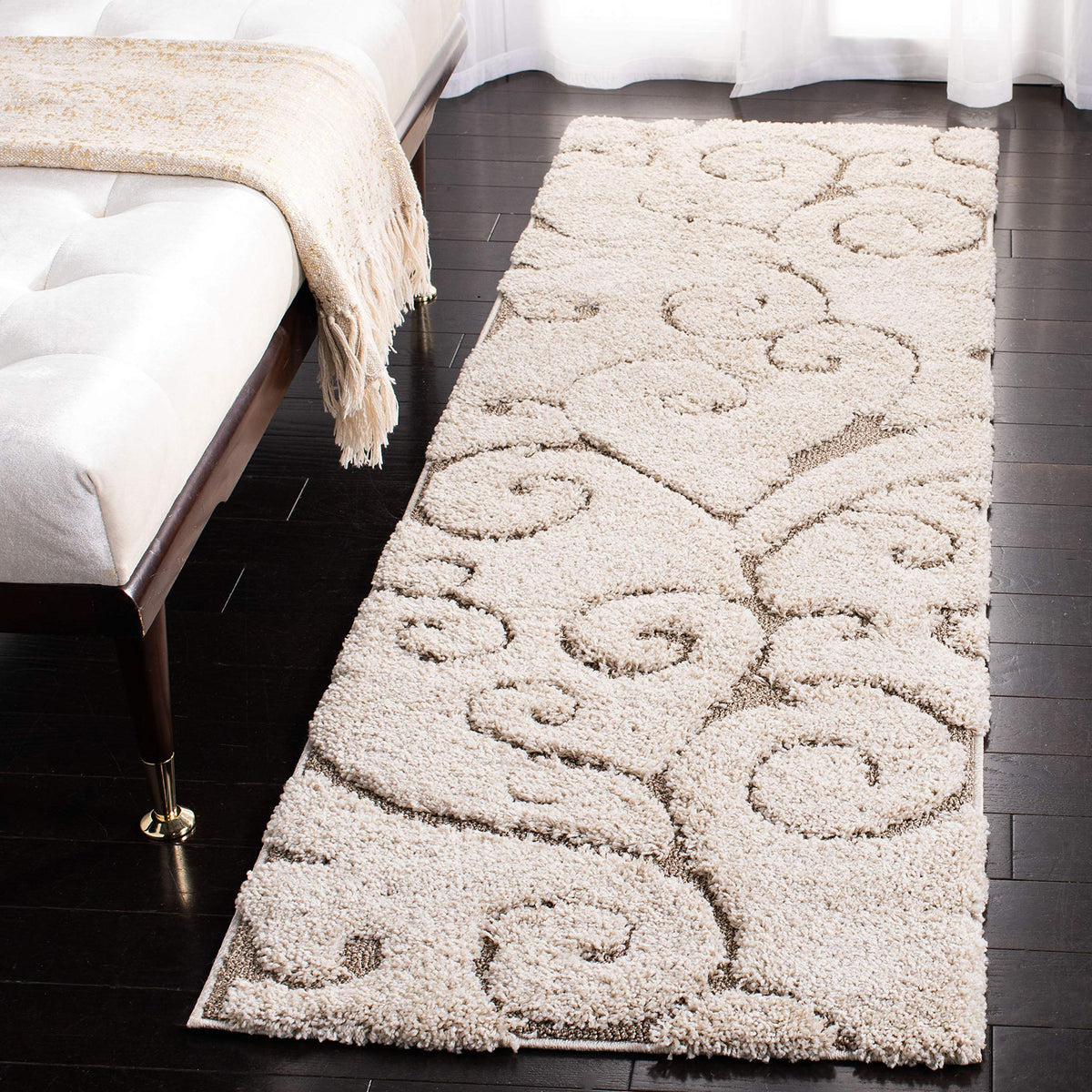 SAFAVIEH Florida Shag Rug 8'x10', Soft Plush Cream & Beige SG455-1113