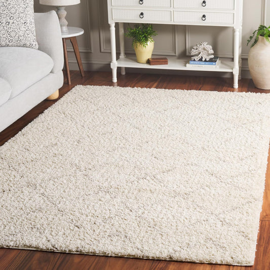 SAFAVIEH Arizona Shag Rug 5'1"x7'6", Soft Plush Ivory & Beige ASG743A