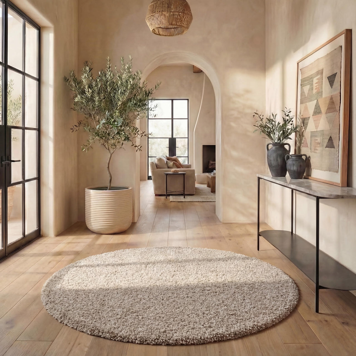 SAFAVIEH Area Rug 8x10 - California Shag Collection - Large - Beige, Non-Shedding & Easy to Clean, Ultra Plush Thick Pile, Ideal for Living Room, Bedroom, Dining Space (SG151-1313)