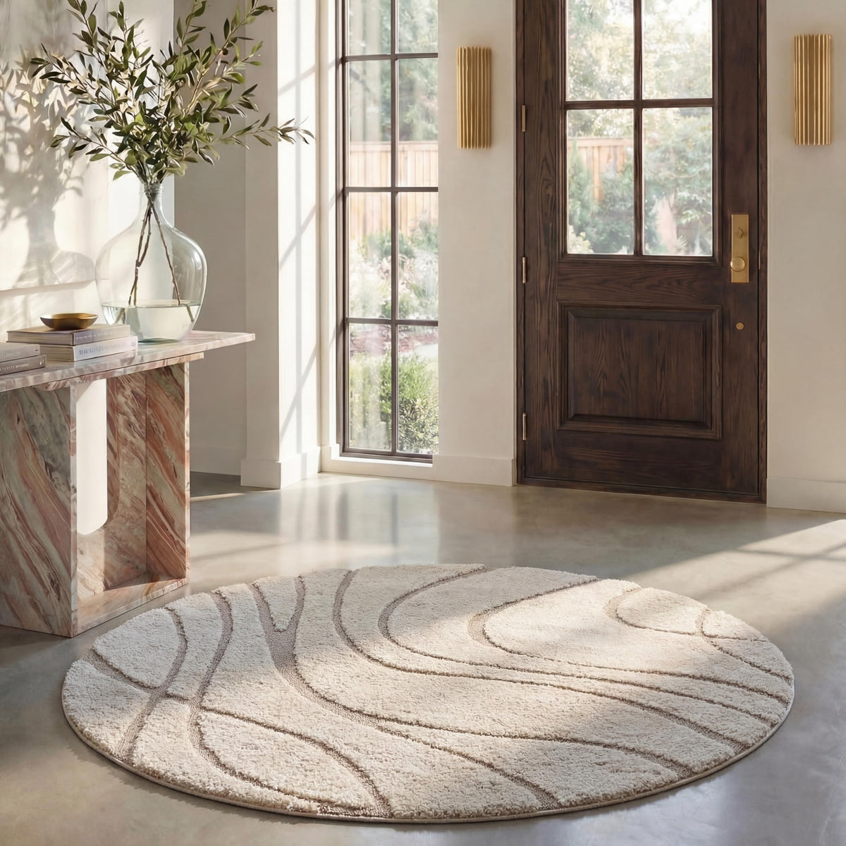 SAFAVIEH Florida Shag Rug 6'x9', Soft Plush Modern Cream & Beige SG471-1113