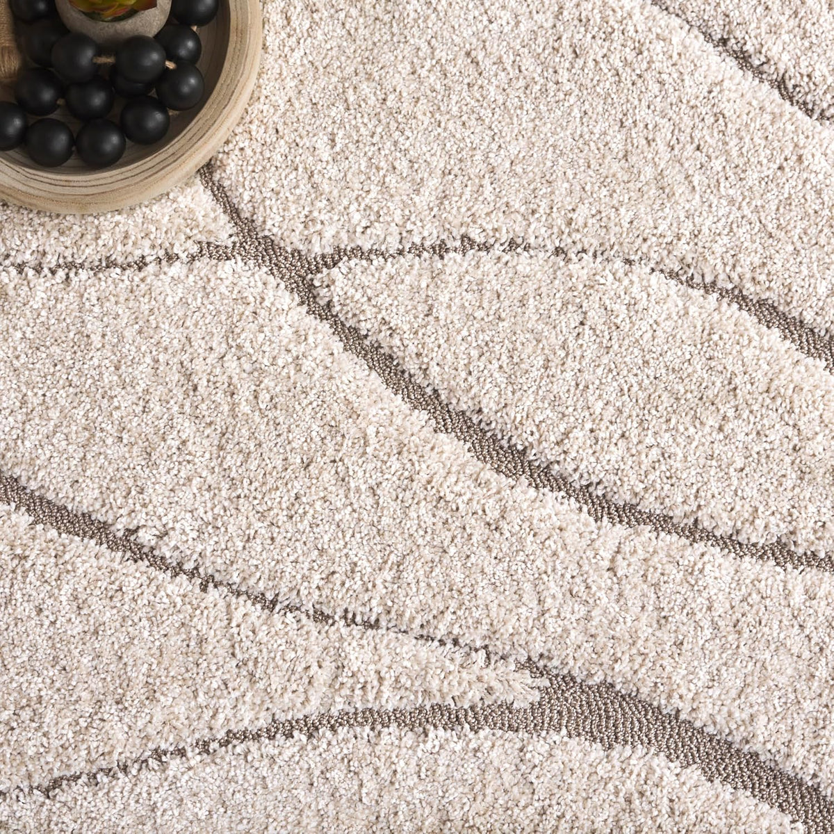 SAFAVIEH Florida Shag Rug 6'x9', Soft Plush Modern Cream & Beige SG471-1113