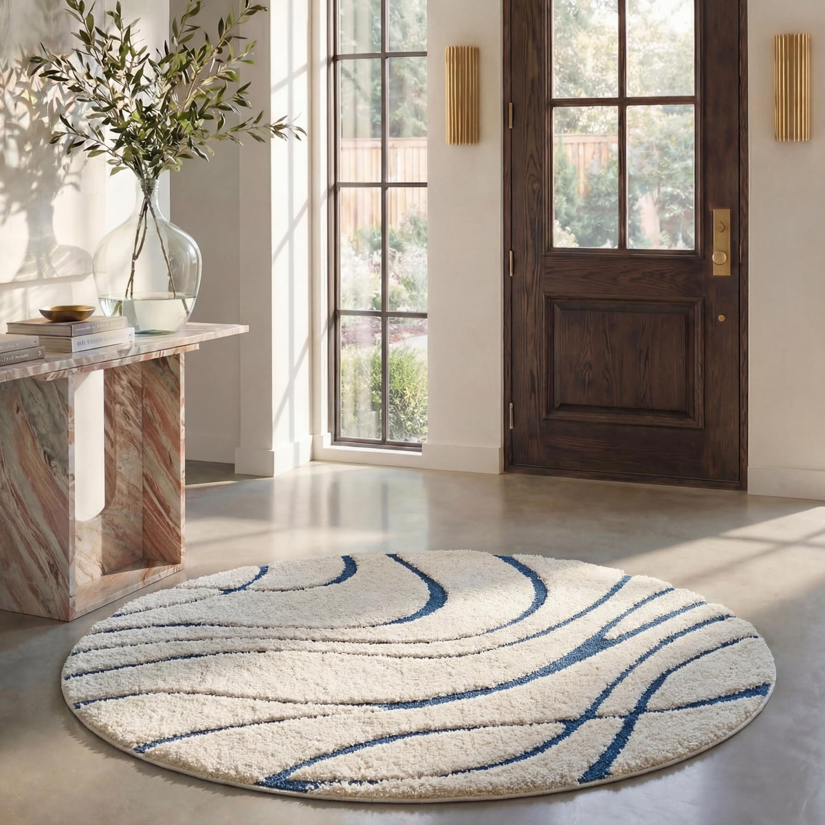 SAFAVIEH Florida Shag Rug 6'x9', Soft Plush Modern Cream & Beige SG471-1113