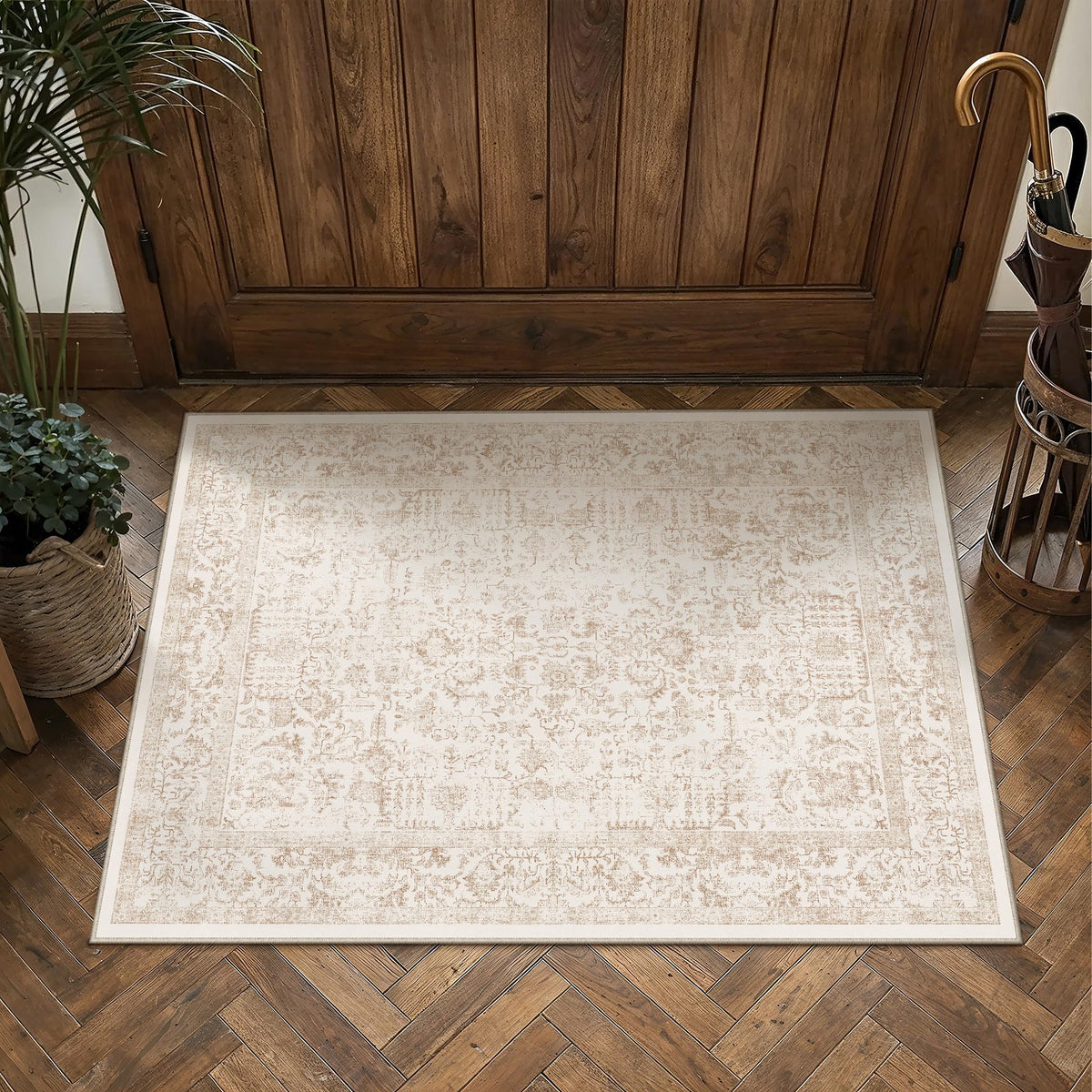 PureCozy Gray Area Rug 8x10 Vintage Floral