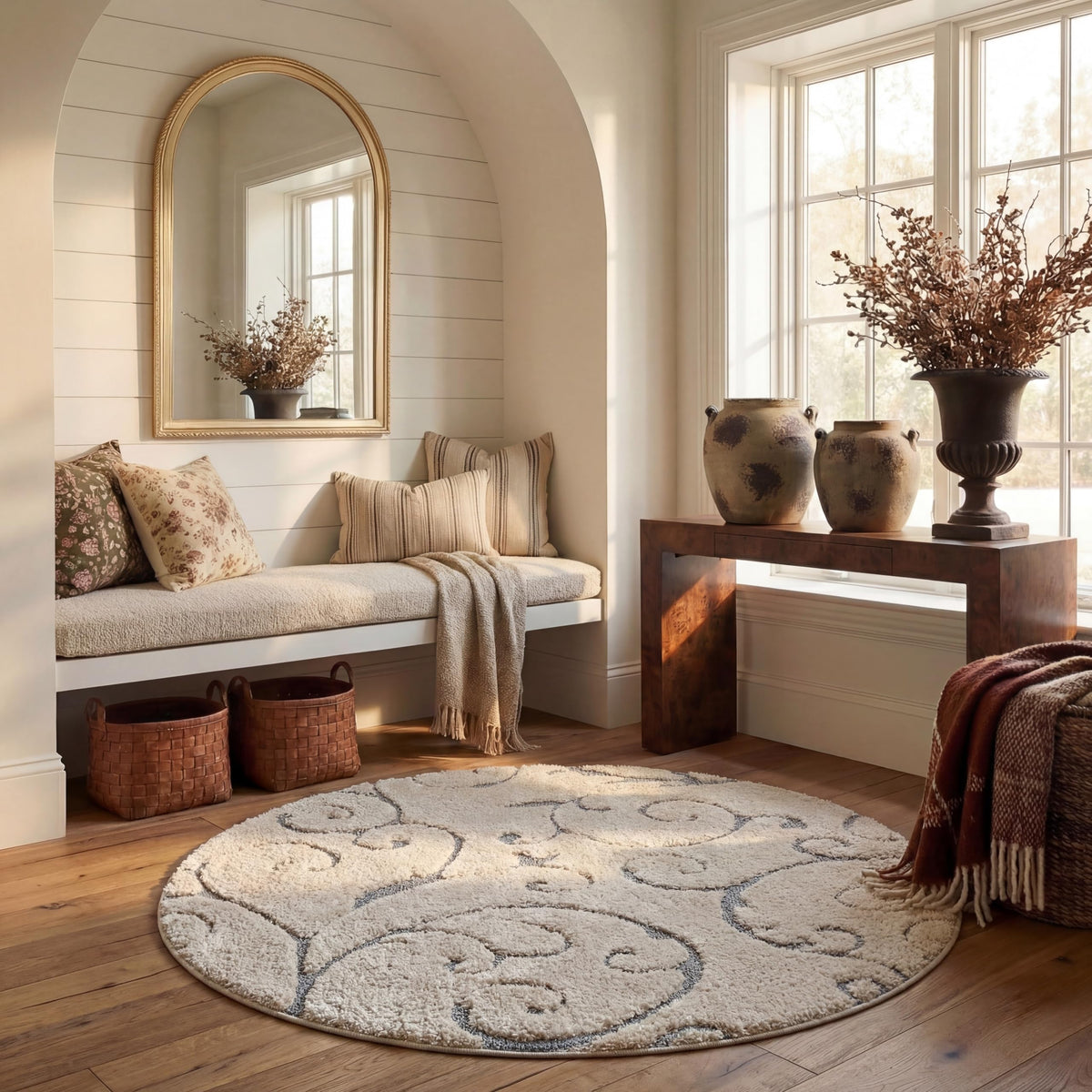SAFAVIEH Florida Shag Rug 8'x10', Soft Plush Cream & Beige SG455-1113