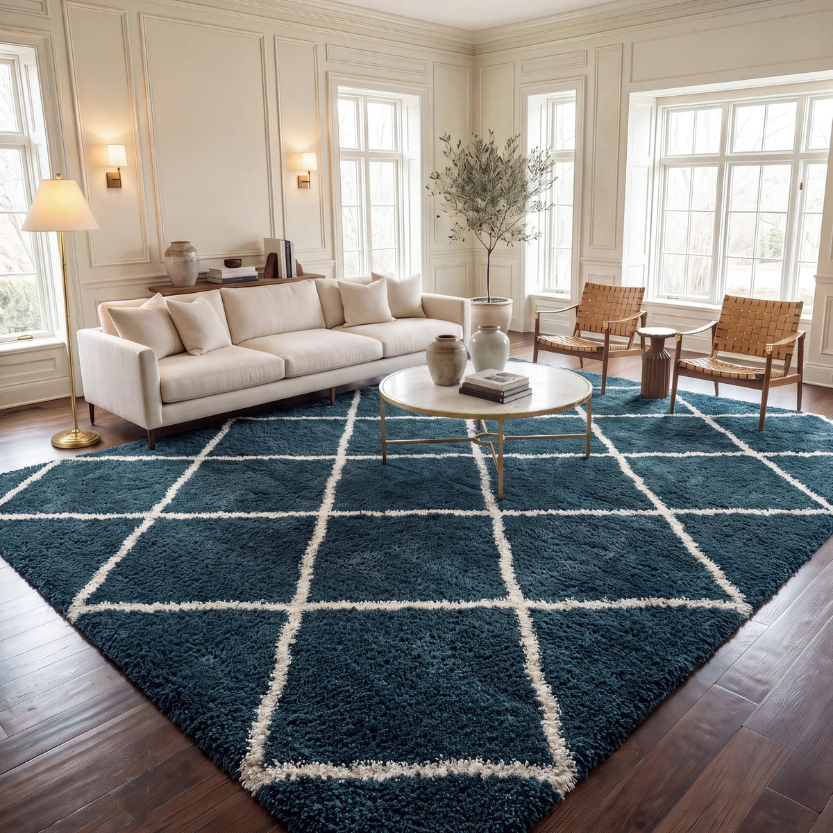 SAFAVIEH Hudson Shag Rug 8'x10', Soft Plush Moroccan Ivory & Beige SGH281D