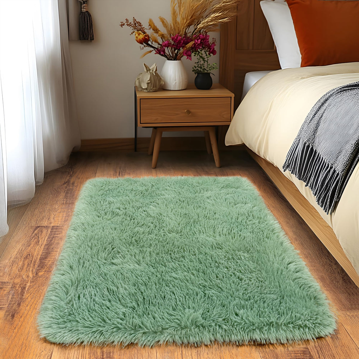 8x10 Area Rugs for Living Room, Ultra Soft Large Shag Black Bedroom Rug Upgrade Non-Slip Plush Modern Fluffy Carpet for Kids Boys Girls Room Home Decor Aesthetic