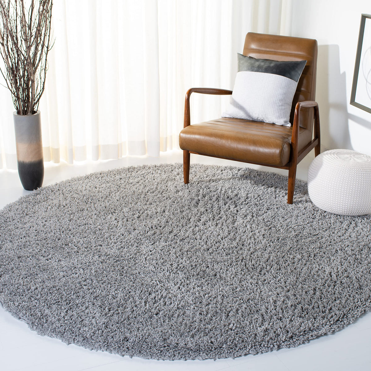 SAFAVIEH August Shag Rug 5'3"x7'6", Soft Plush Modern Ivory AUG200C