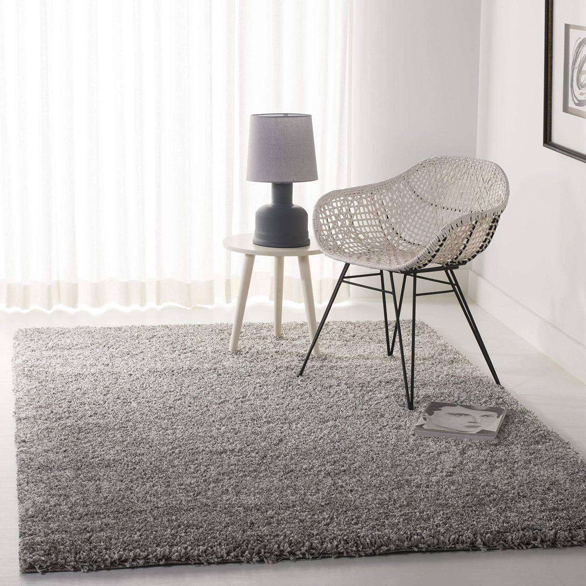 SAFAVIEH Area Rug 8x10 - California Shag Collection - Large - Beige, Non-Shedding & Easy to Clean, Ultra Plush Thick Pile, Ideal for Living Room, Bedroom, Dining Space (SG151-1313)