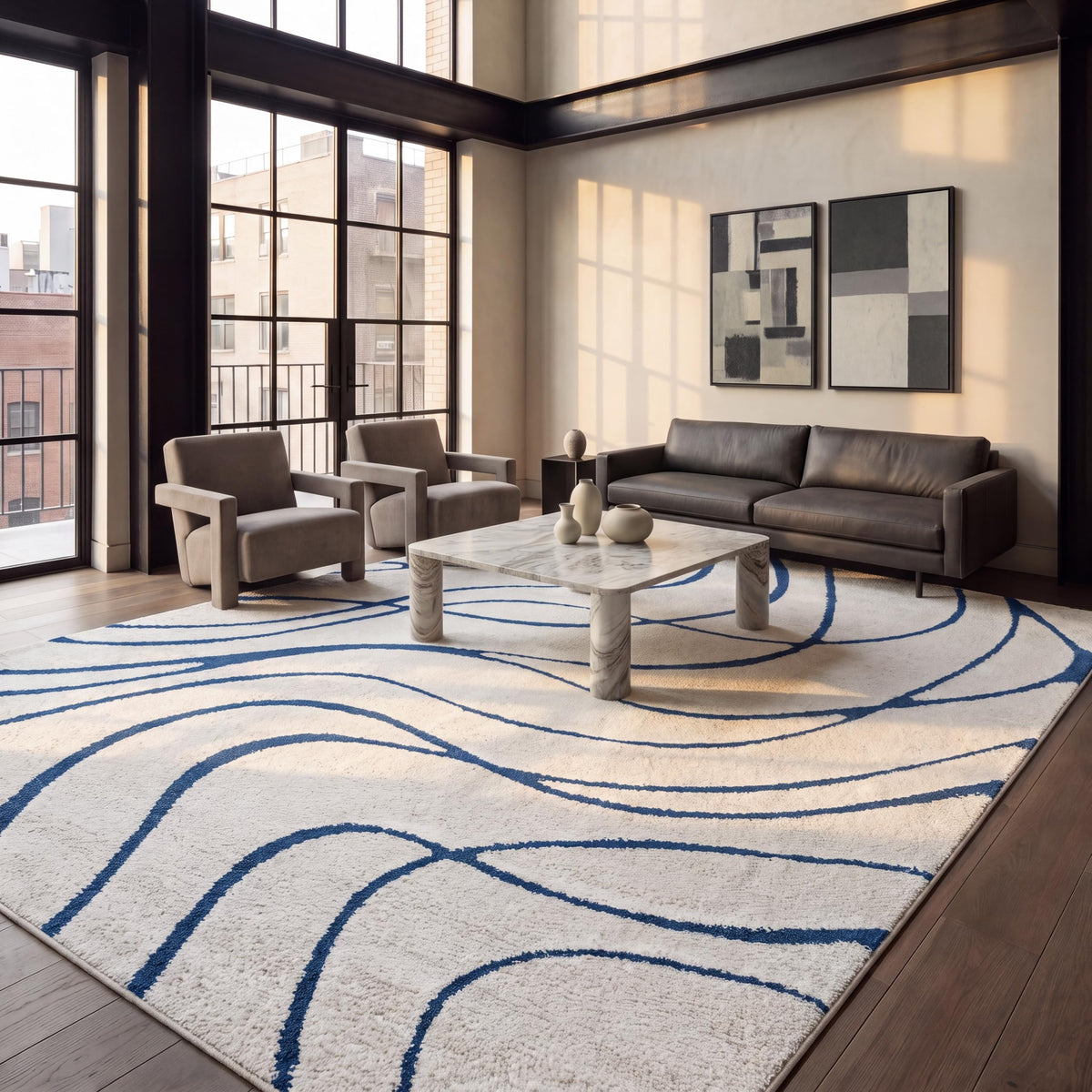 SAFAVIEH Florida Shag Rug 6'x9', Soft Plush Modern Cream & Beige SG471-1113