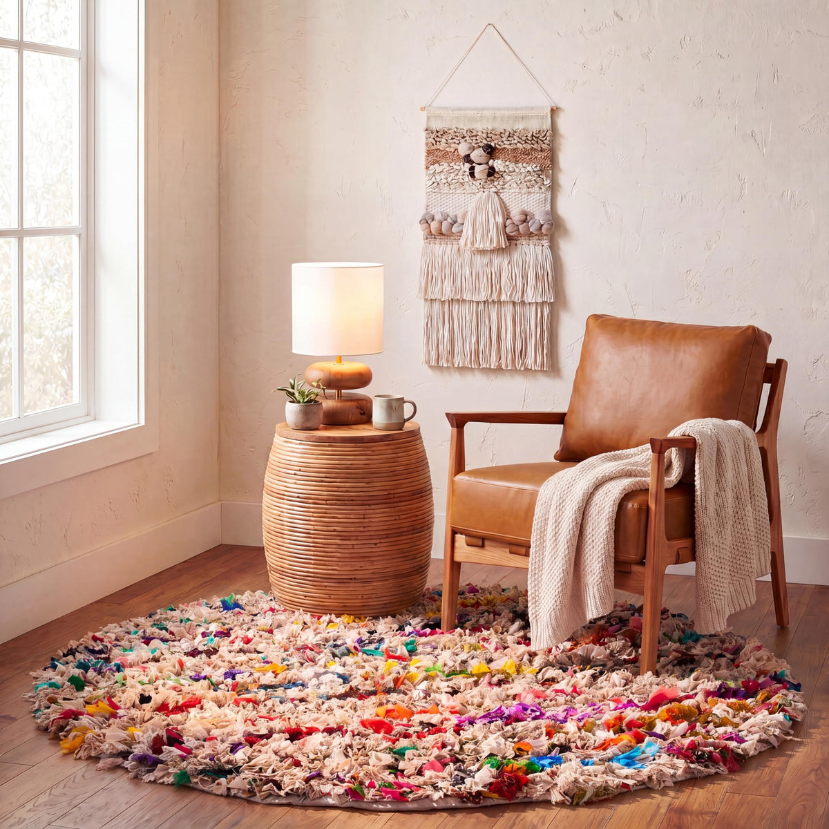 SAFAVIEH Rio Shag Collection Area Rug - 5' x 8', Creme, Handmade Decorative, 3.5-inch Thick Ideal for High Traffic Areas in Living Room, Bedroom (SG951W)