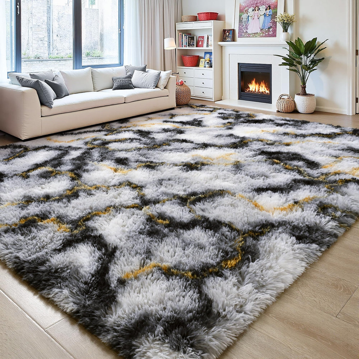 5x7 Plush Burgundy Red Area Rug