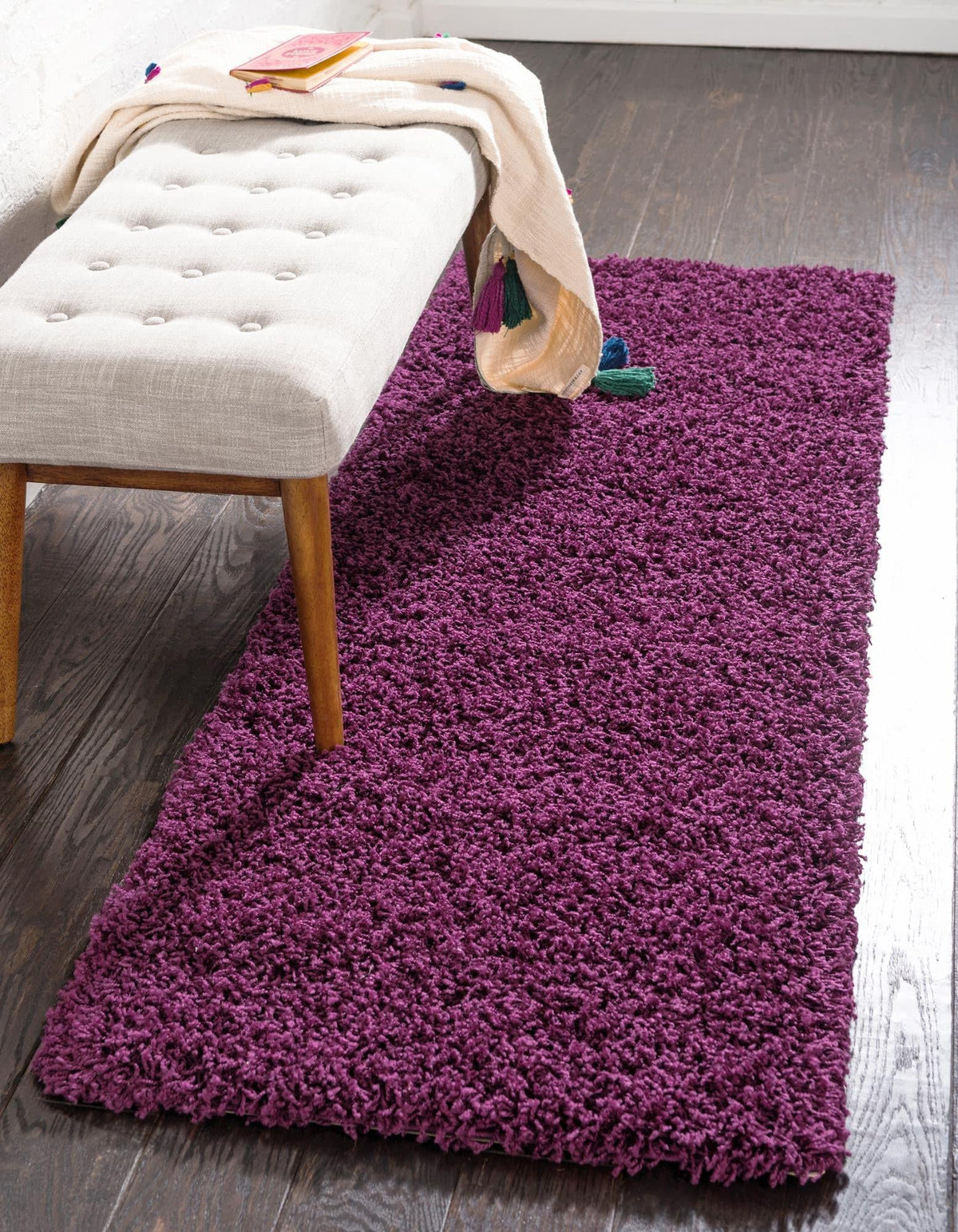 Unique Loom Solid Shag Collection Area Rug (8' x 10' Rectangle, Sandy Brown)
