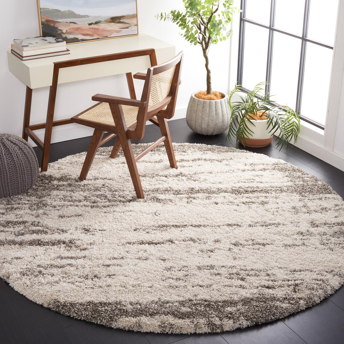 SAFAVIEH Hudson Shag Rug 8x10, Plush Large Ivory & Grey SGH203A