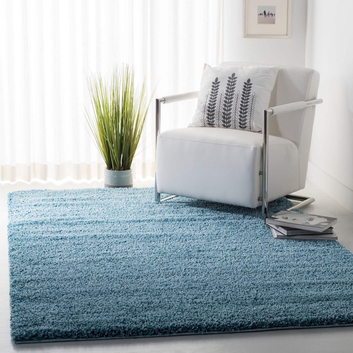SAFAVIEH Area Rug 8x10 - California Shag Collection - Large - Beige, Non-Shedding & Easy to Clean, Ultra Plush Thick Pile, Ideal for Living Room, Bedroom, Dining Space (SG151-1313)