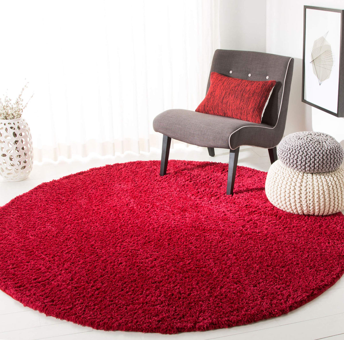 SAFAVIEH August Shag Rug 8'x10', Soft Plush Modern Ivory AUG900C