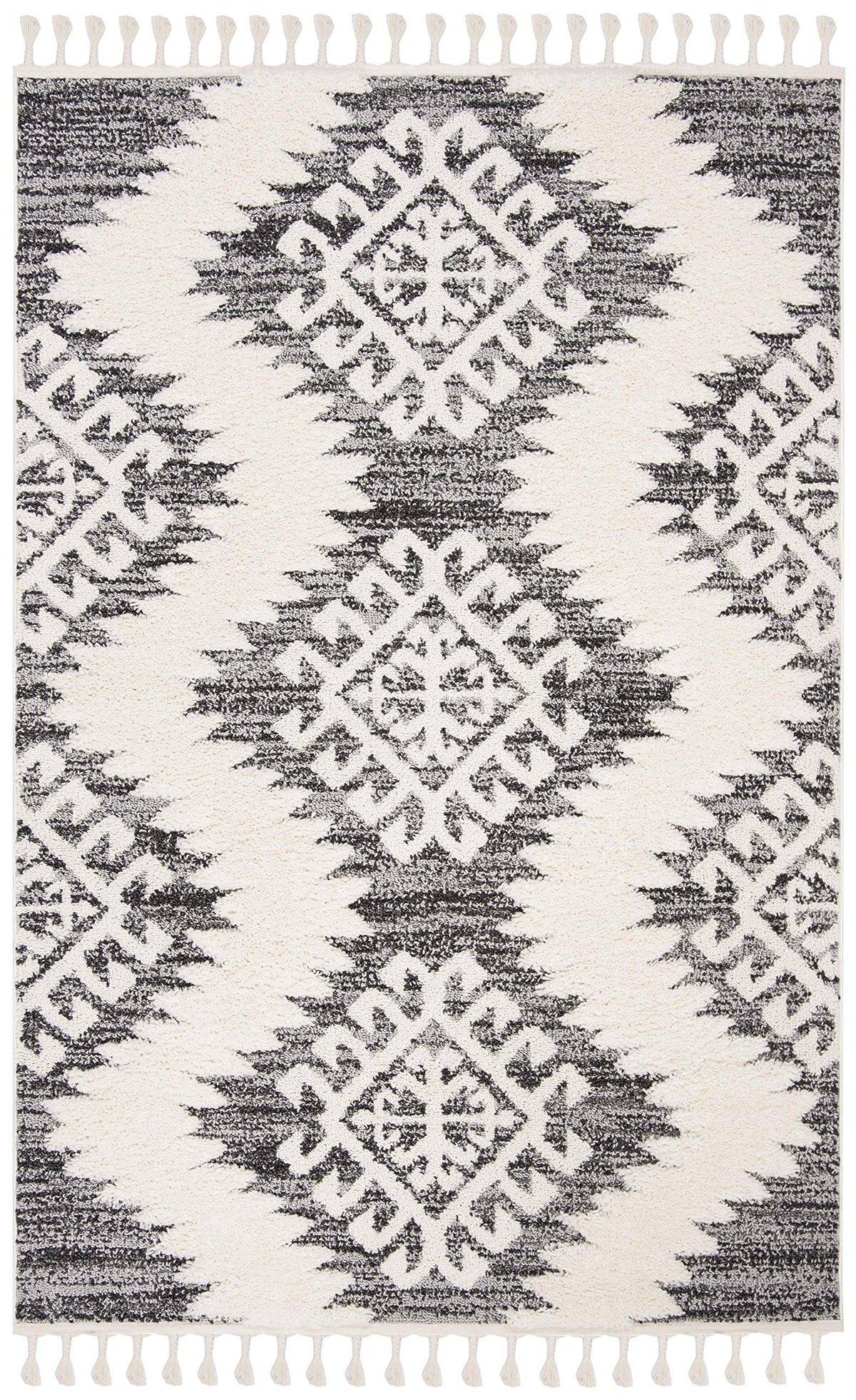 SAFAVIEH Moroccan Tassel Shag Rug 10'x14', Soft Plush Ivory & Brown MTS652A