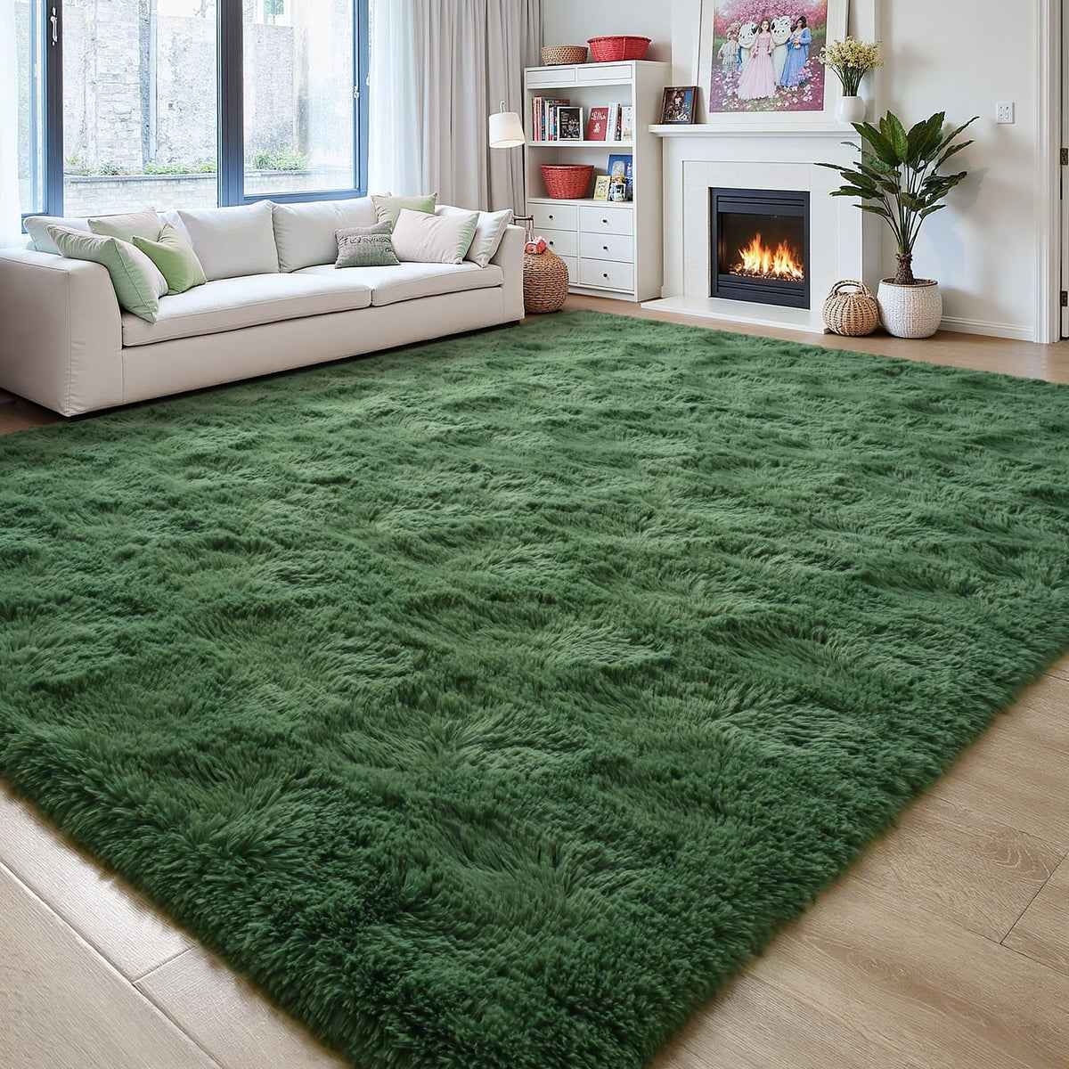 5x7 Plush Burgundy Red Area Rug