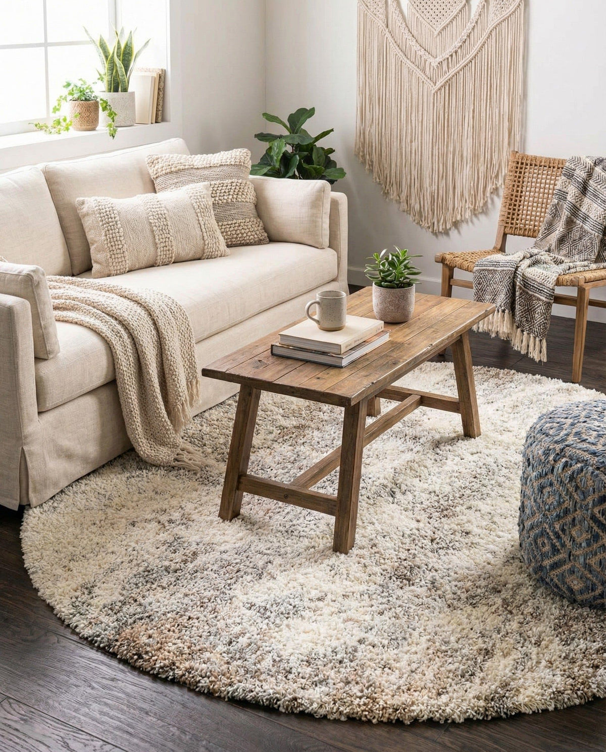 Rugs.com - Soft Touch Shag Rug – 7' 1 x 10' Khaki Shag Rug – Plush Easy-Clean Area Rug, Ideal for Bedrooms, Living Rooms, and Offices