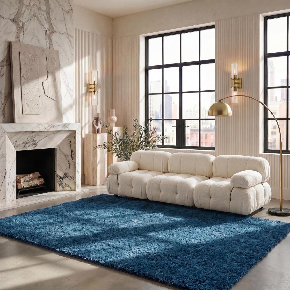 SAFAVIEH August Shag Rug 8'x10', Soft Plush Modern Ivory AUG900C