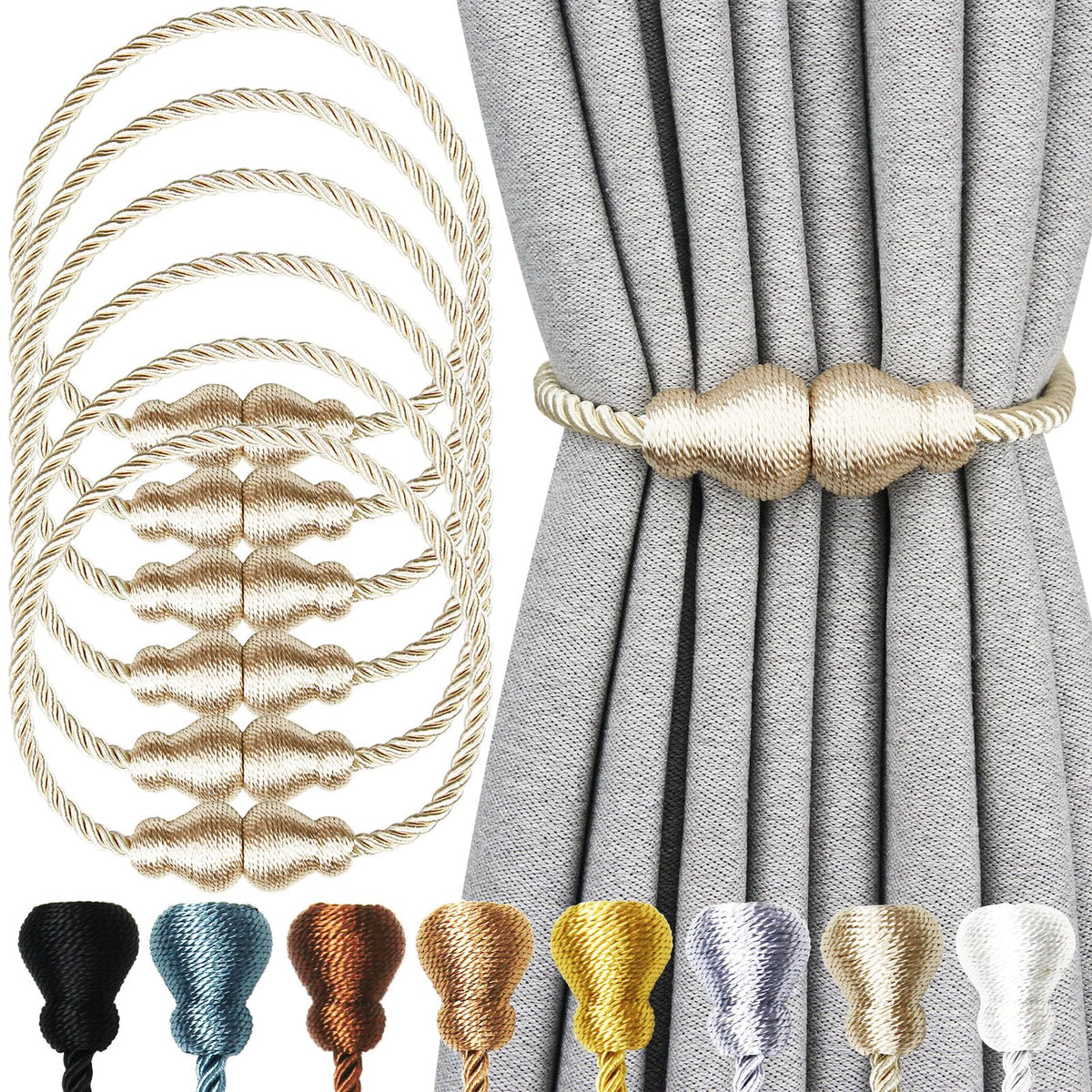 Magnetic Curtain Tiebacks Decorative Curtain Holders for Drapes Nieffeiy